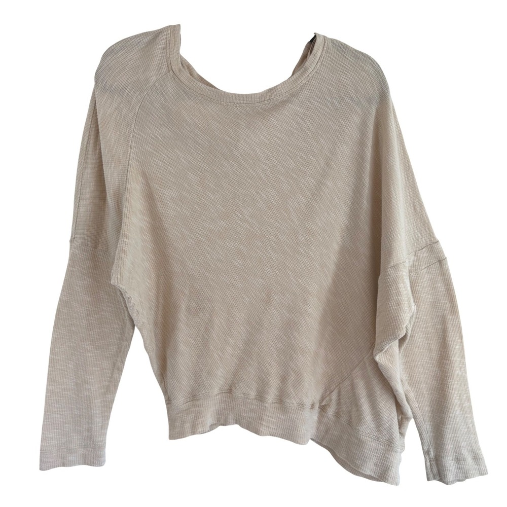 Anthropologie Damiana Pullover XL Oatmeal Beige Asymmetrical Slouchy Boho Lounge